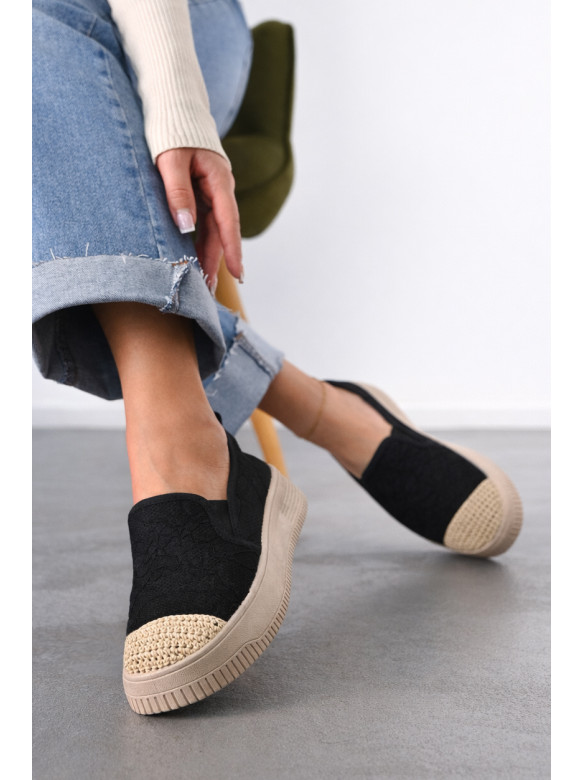 Мокасины женские черного цвета к190 212195C