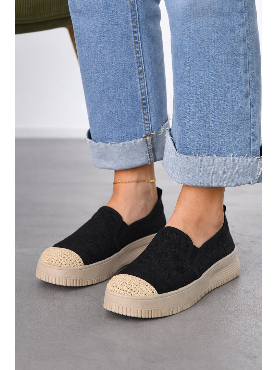 Мокасины женские черного цвета к190 212195C