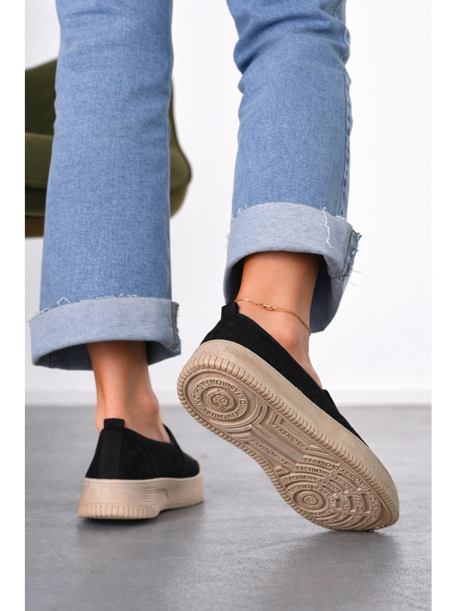 Мокасины женские черного цвета к190 212195C