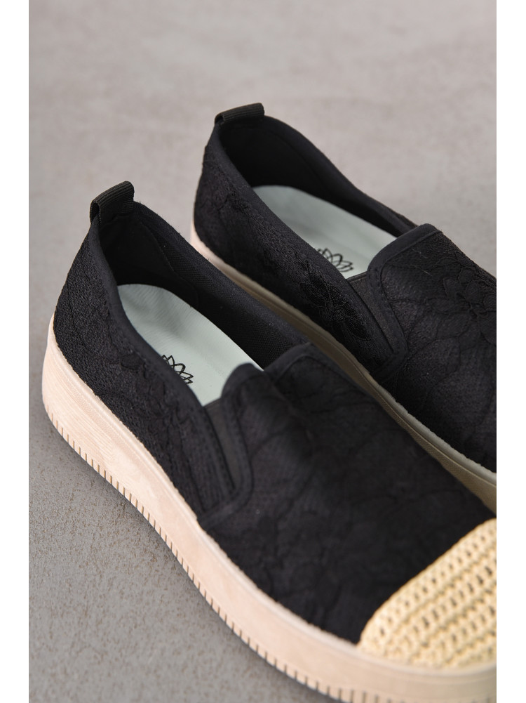 Мокасины женские черного цвета к190 212195C