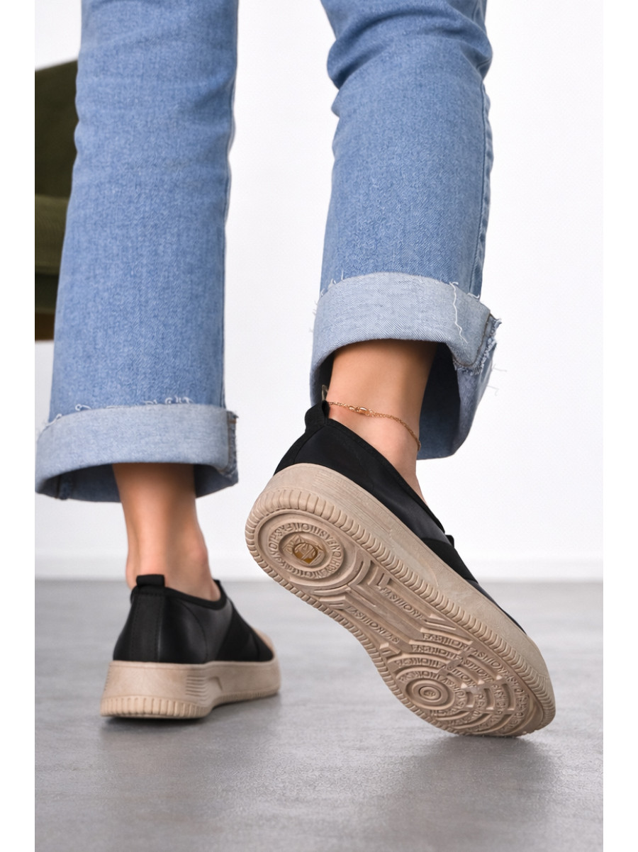 Мокасины женские черного цвета к189 212196C