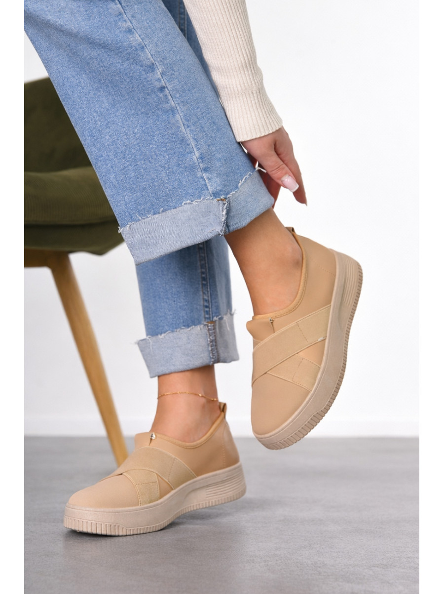 Мокасины женские бежевого цвета к189-2 212197C