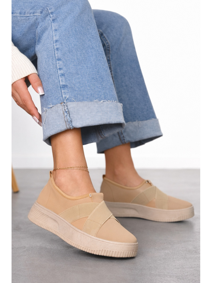 Мокасины женские бежевого цвета к189-2 212197C