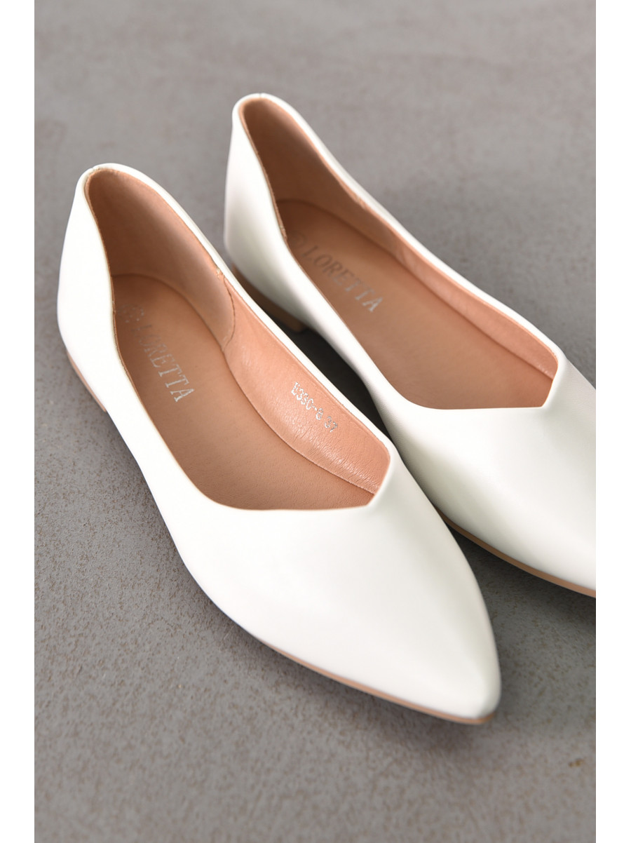 Балетки женские белого цвета Е330-8 212202C
