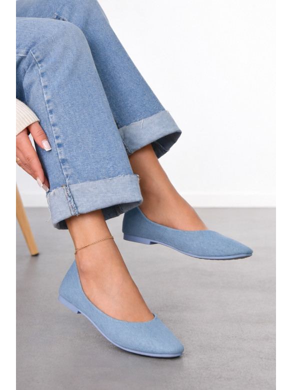 Балетки женские голубоо цвета Е338-3 212203C