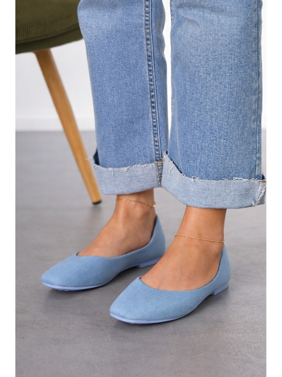 Балетки женские голубоо цвета Е338-3 212203C
