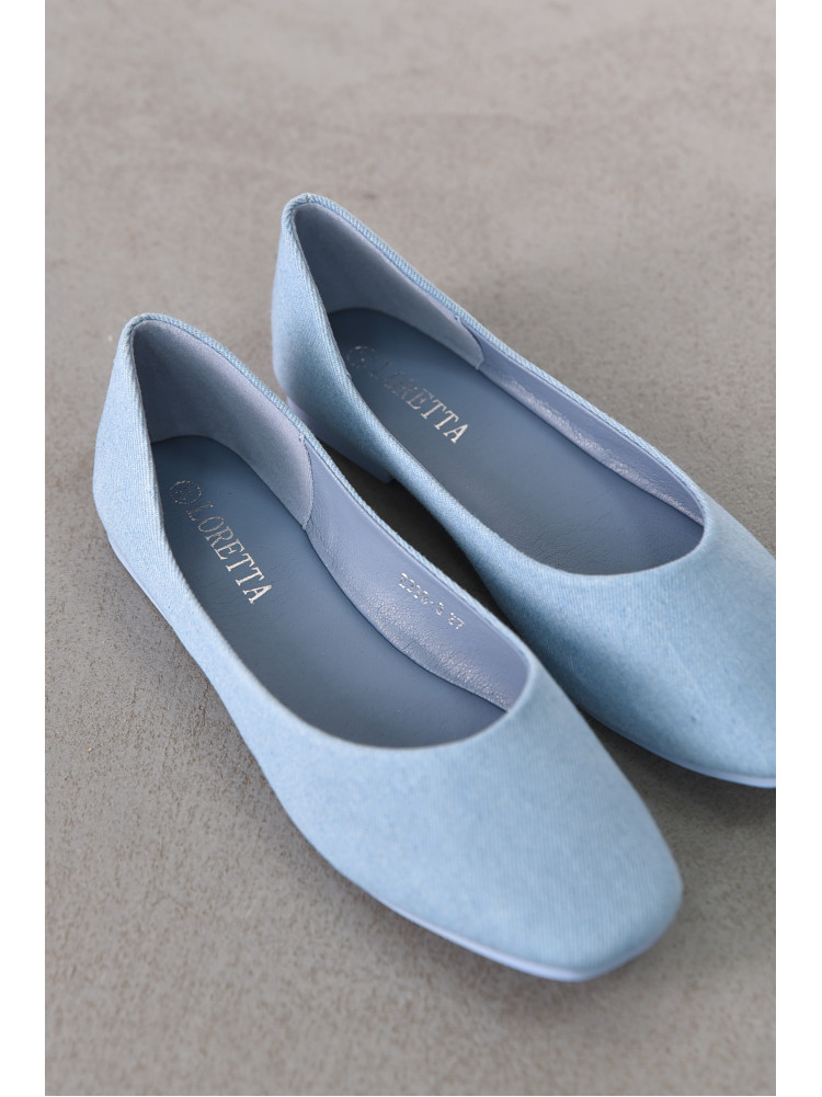 Балетки женские голубоо цвета Е338-3 212203C
