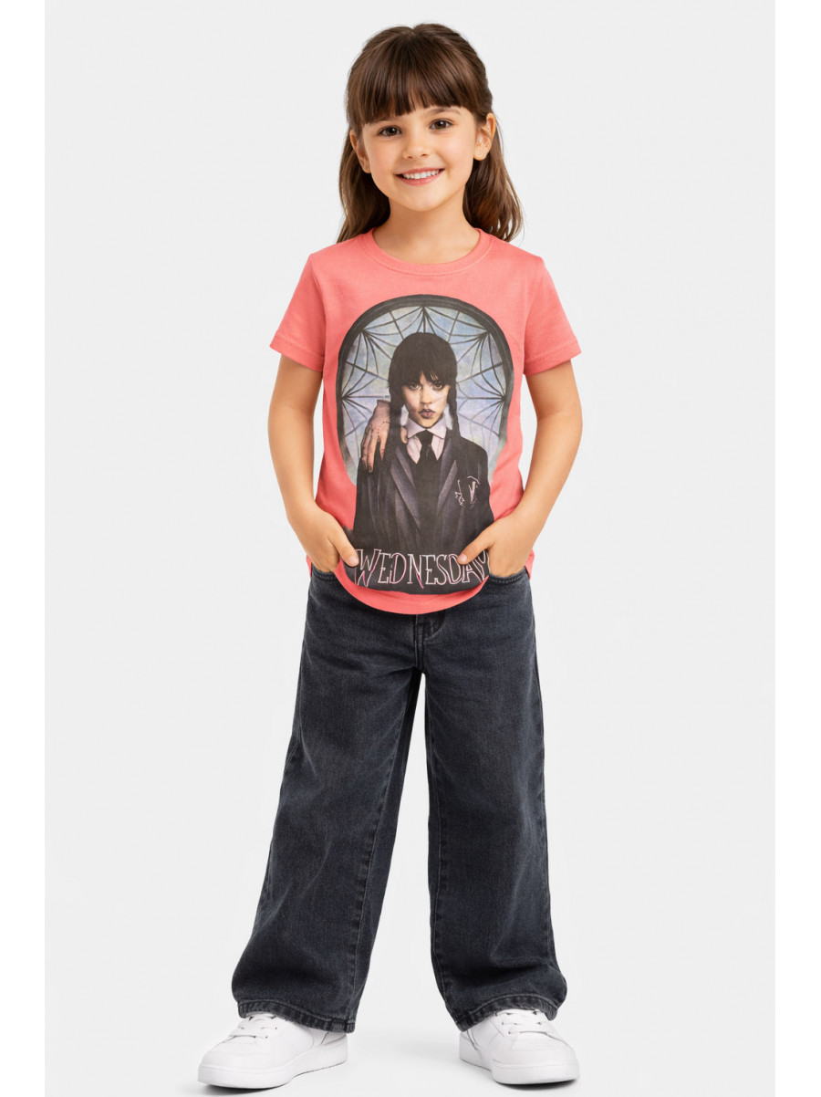 Футболка детская для девочки розового цвета с принтом 212206C