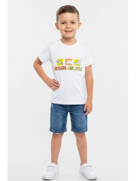 Футболка детская для мальчика белого цвета с принтом 212211C Футболка детская для мальчика белого цвета с принтом 212211C
