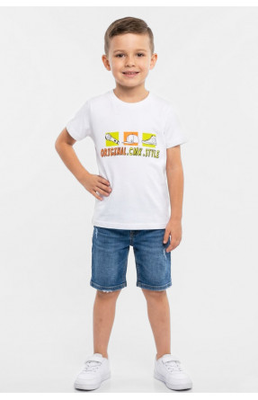 Футболка дитяча для хлопчика білого кольору з принтом 212211C