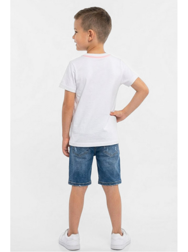 Футболка детская для мальчика белого цвета с принтом 212211C