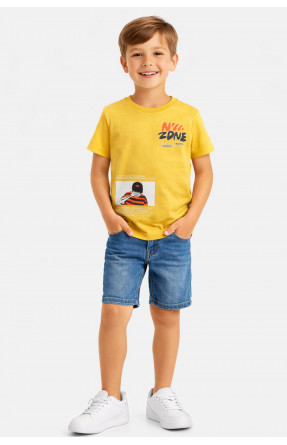 Футболка дитяча для хлопчика жовтого кольору з принтом 212212C