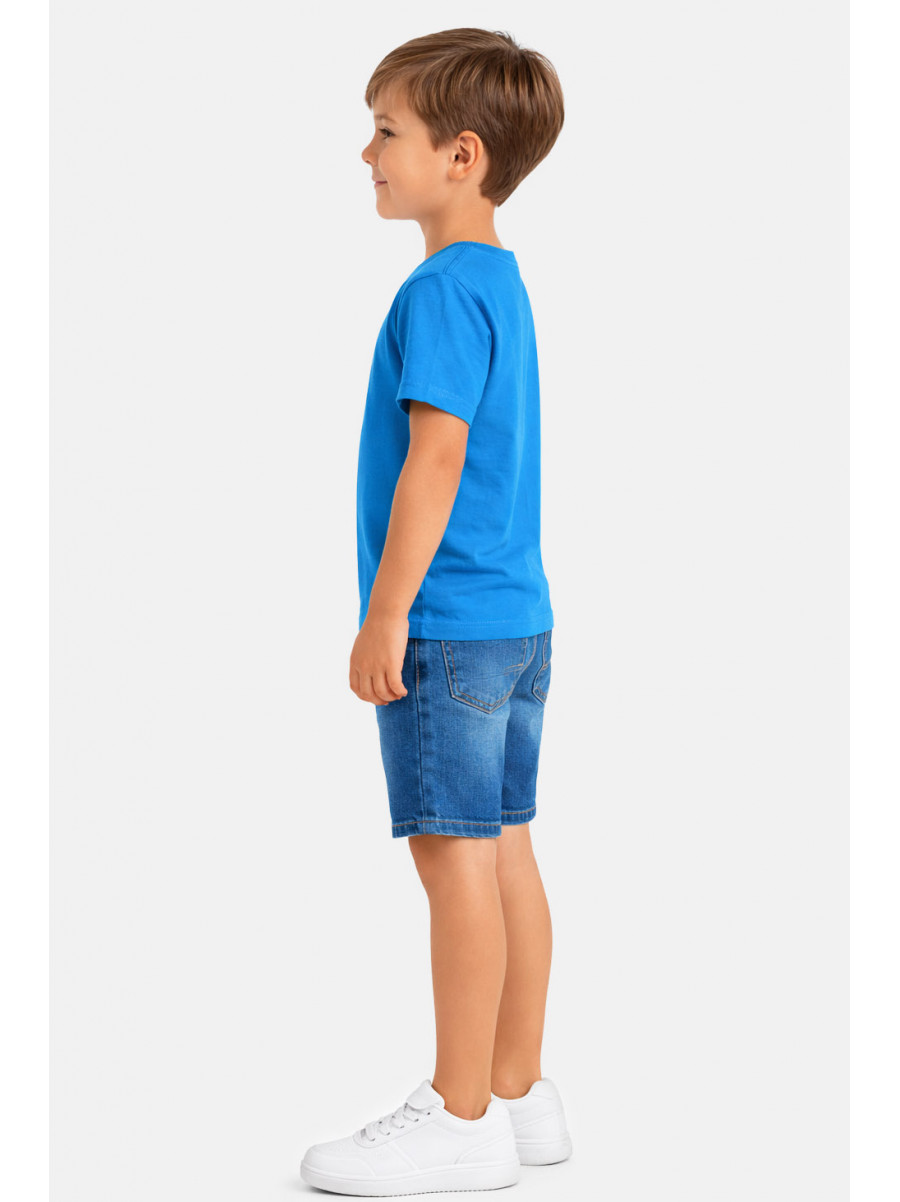 Футболка детская для мальчика синего цвета с принтом 212214C