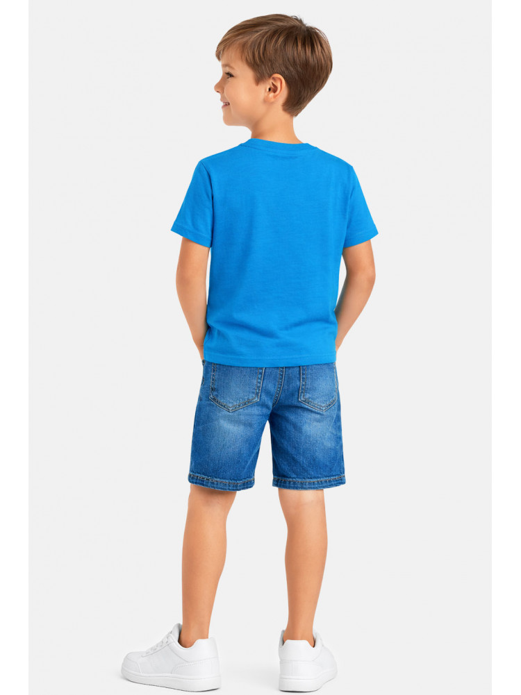 Футболка детская для мальчика синего цвета с принтом 212214C