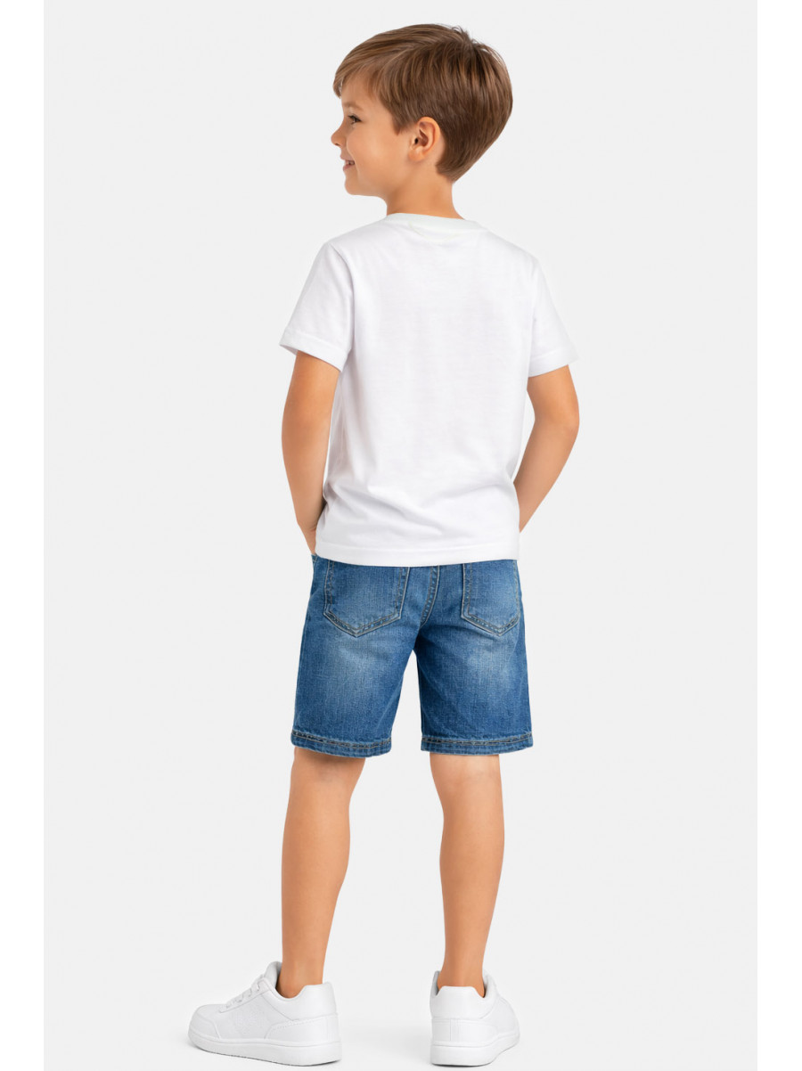 Футболка детская для мальчика белого цвета с принтом 212215C