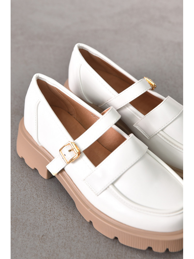 Лоферы женские белого цвета Е232-2 212222C