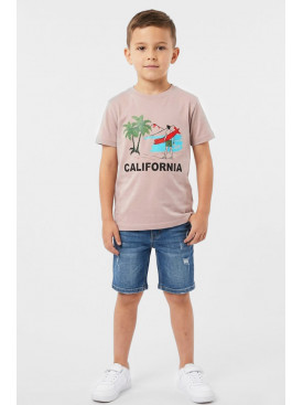 Футболка дитяча для хлопчика бежевого кольору з принтом 212223C