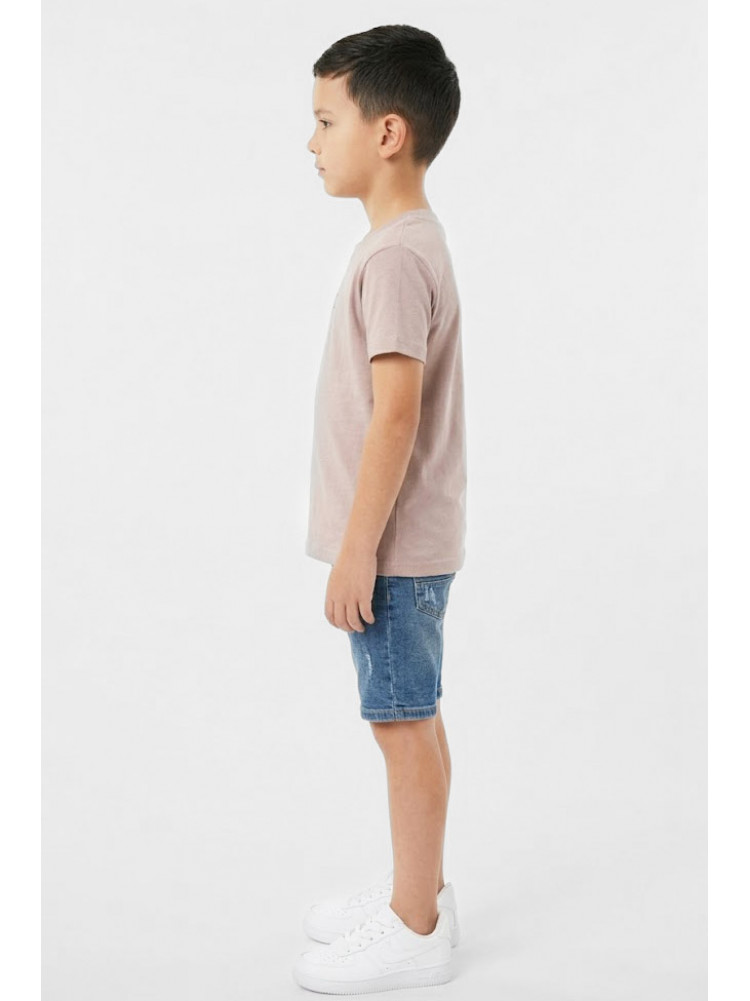 Футболка детская для мальчика бежевого цвета с принтом 212223C