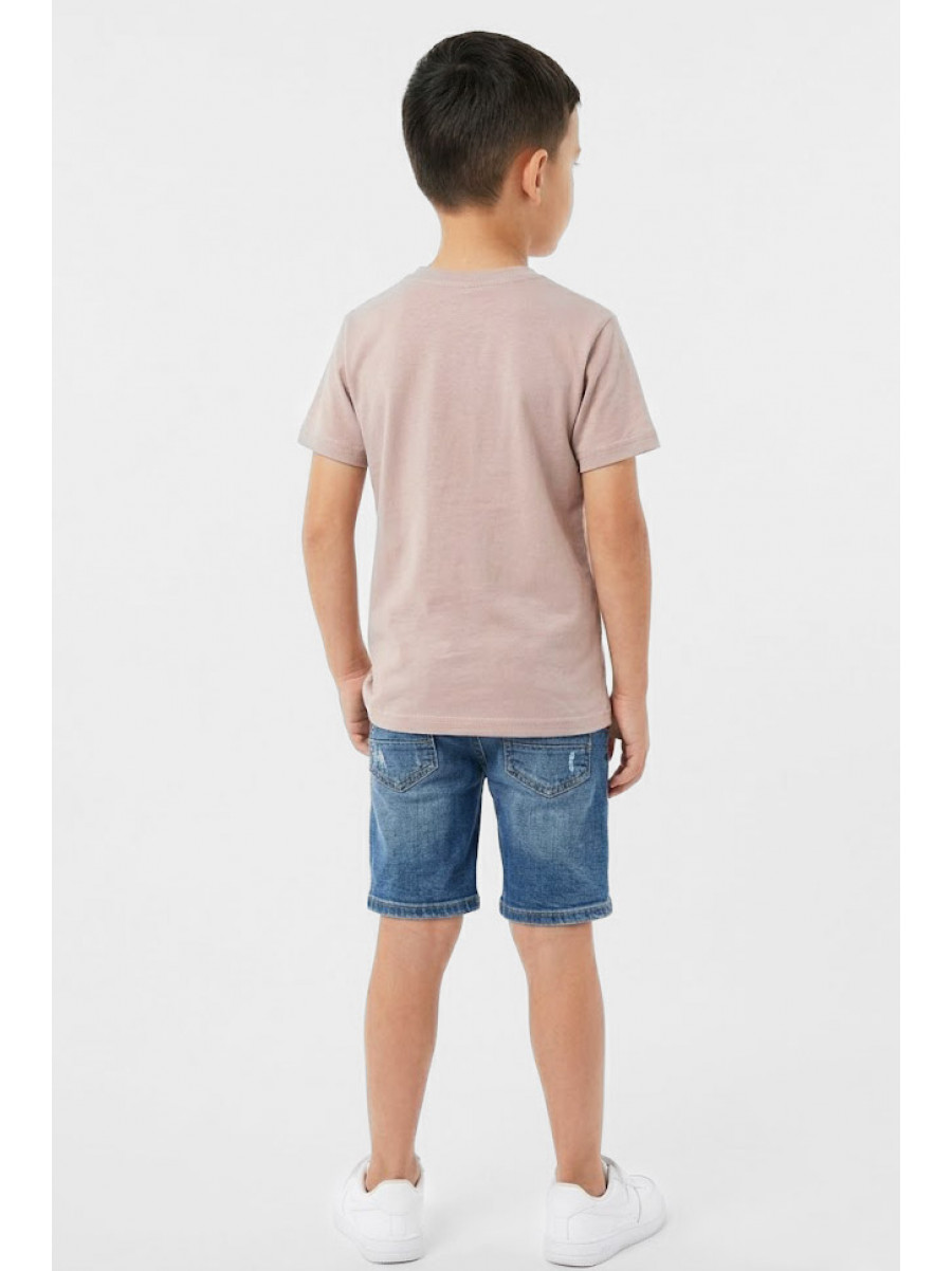 Футболка детская для мальчика бежевого цвета с принтом 212223C
