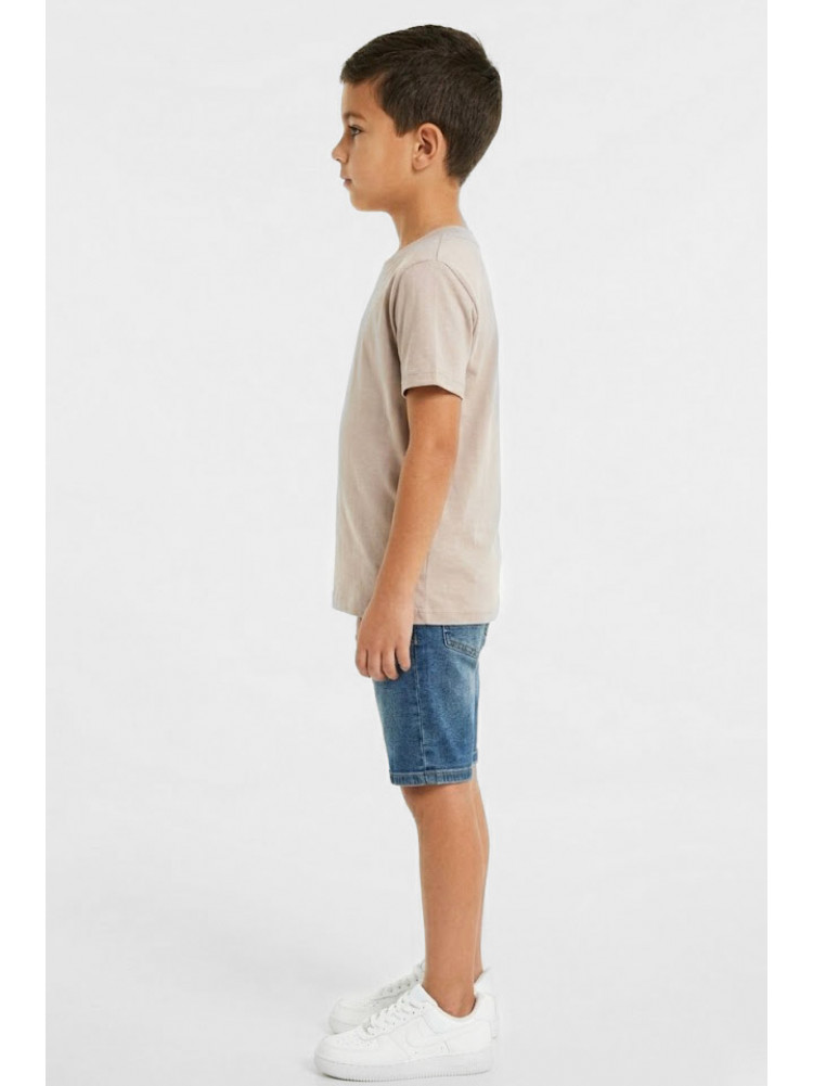 Футболка детская для мальчика бежевого цвета с принтом 212224C
