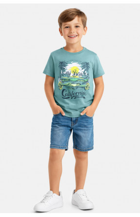 Футболка дитяча для хлопчика зеленого кольору з принтом 212226C