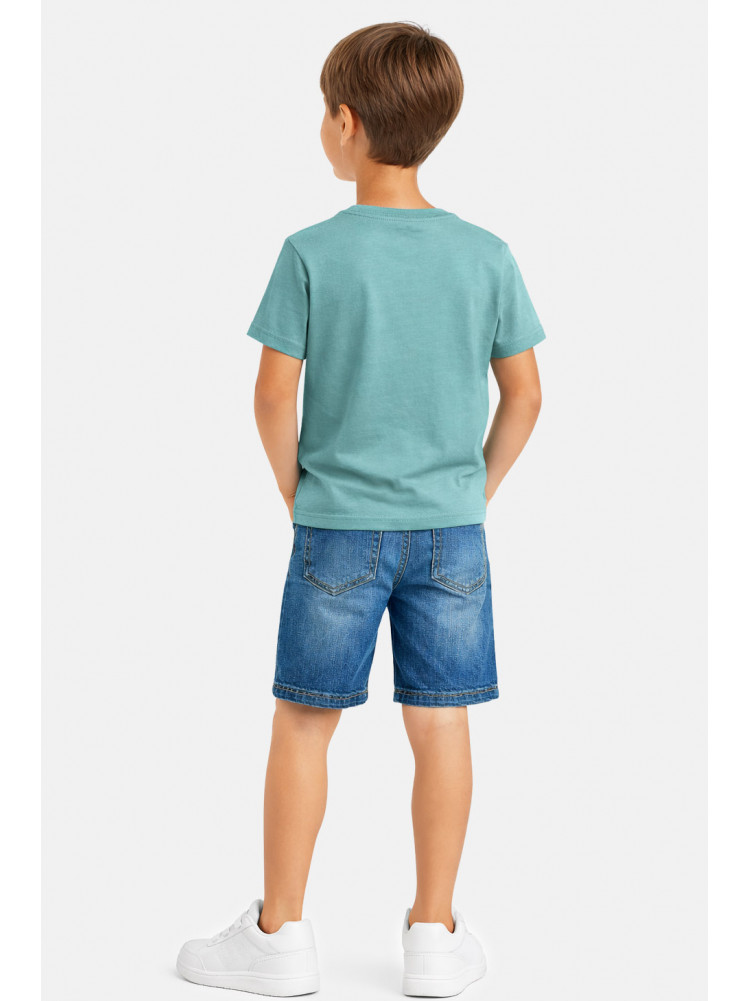 Футболка детская для мальчика зеленого цвета с принтом 212226C