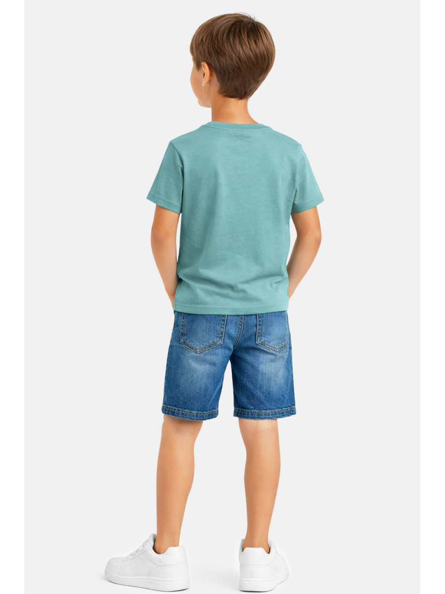 Футболка детская для мальчика зеленого цвета с принтом 212226C