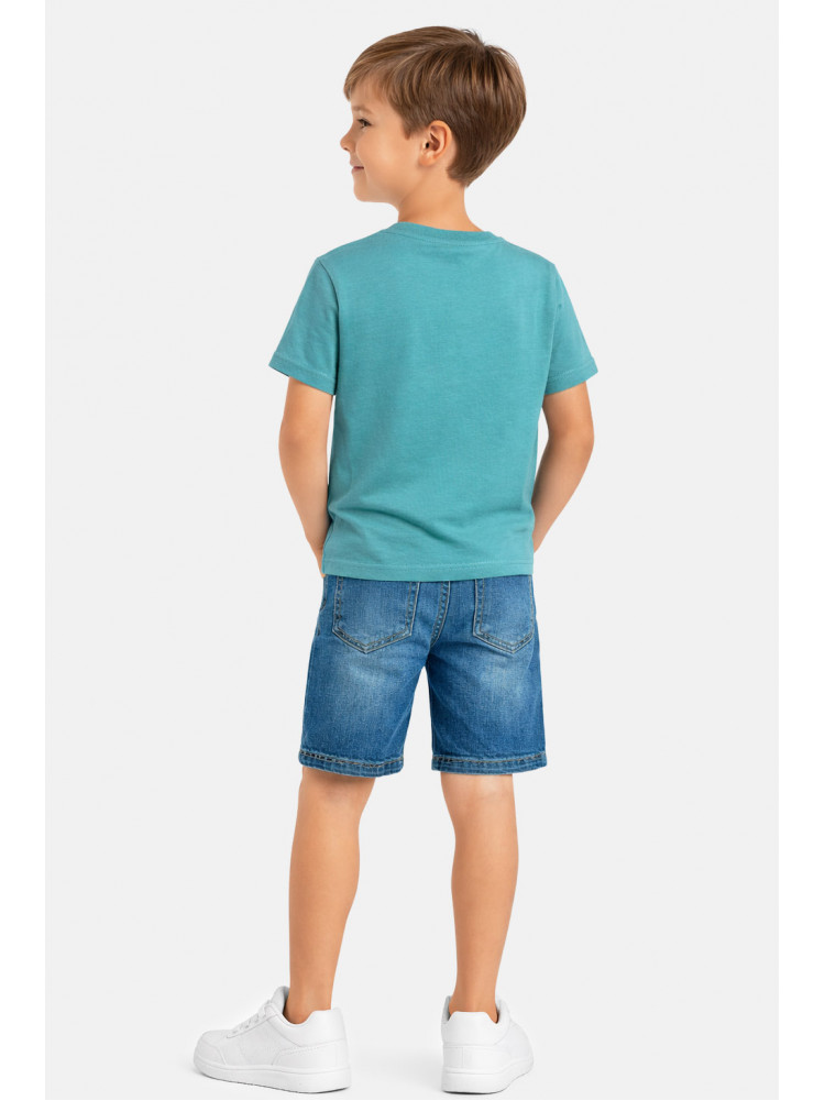 Футболка детская для мальчика зеленого цвета с принтом 212227C