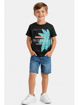Футболка дитяча для хлопчика чорного кольору з принтом 212228C