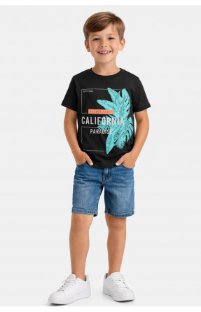 Футболка дитяча для хлопчика чорного кольору з принтом 212228C