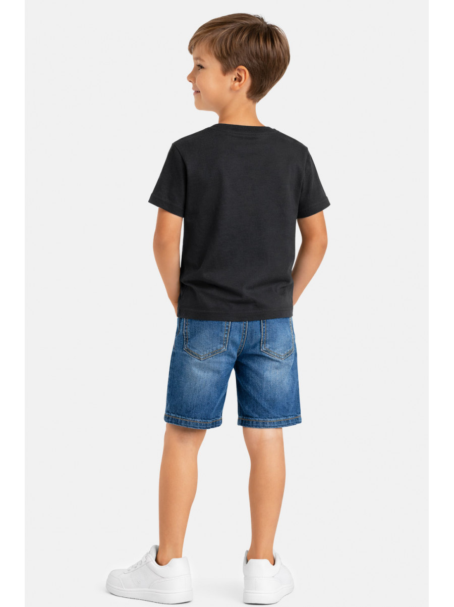 Футболка дитяча для хлопчика чорного кольору з принтом 212228C