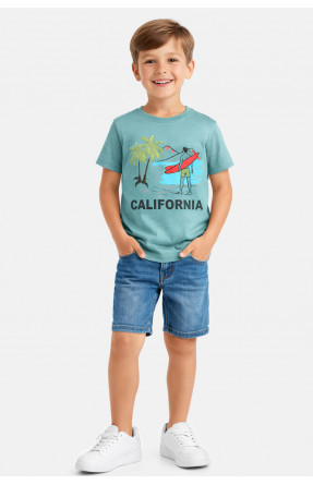 Футболка дитяча для хлопчика зеленого кольору з принтом 212230C