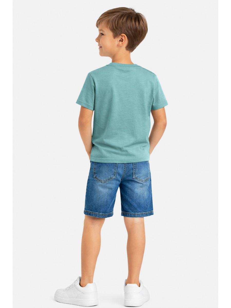 Футболка детская для мальчика зеленого цвета с принтом 212230C