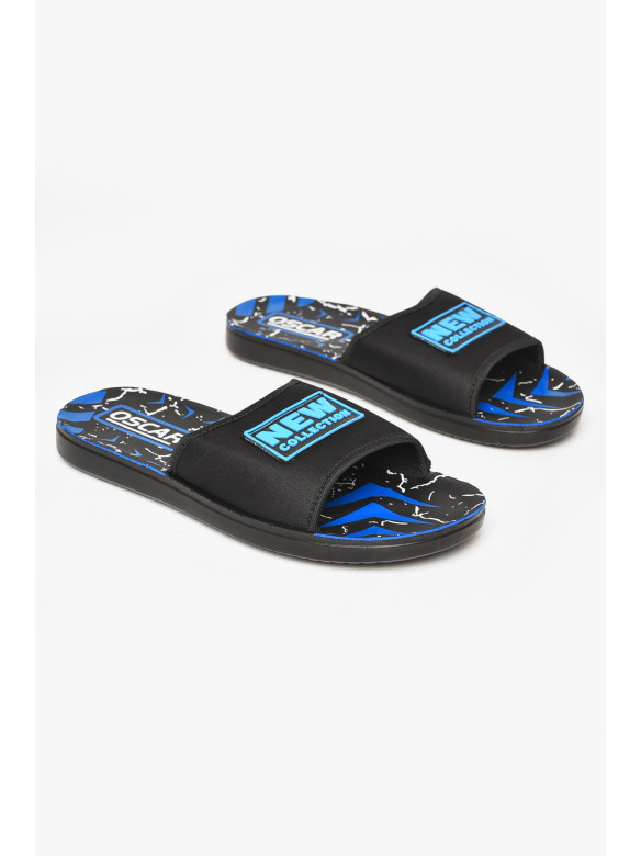 Шлепки мужские черно-синего цвета s-26 212236C