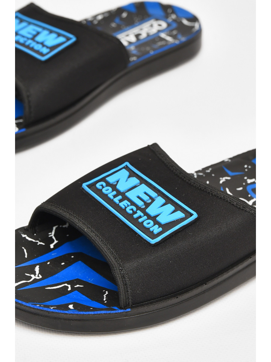 Шлепки мужские черно-синего цвета s-26 212236C