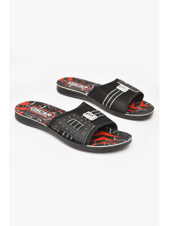 Шлепки мужские черно-белого цвета s-32 212237C