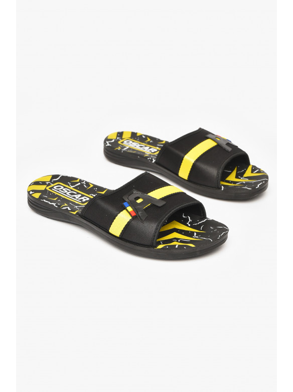 Шлепки мужские черно-желтого цвета s-28 212239C