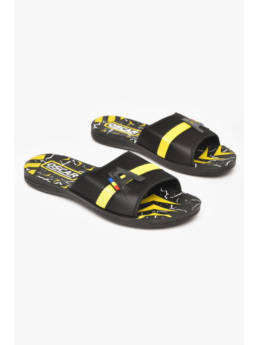Шлепки мужские черно-желтого цвета s-28 212239C