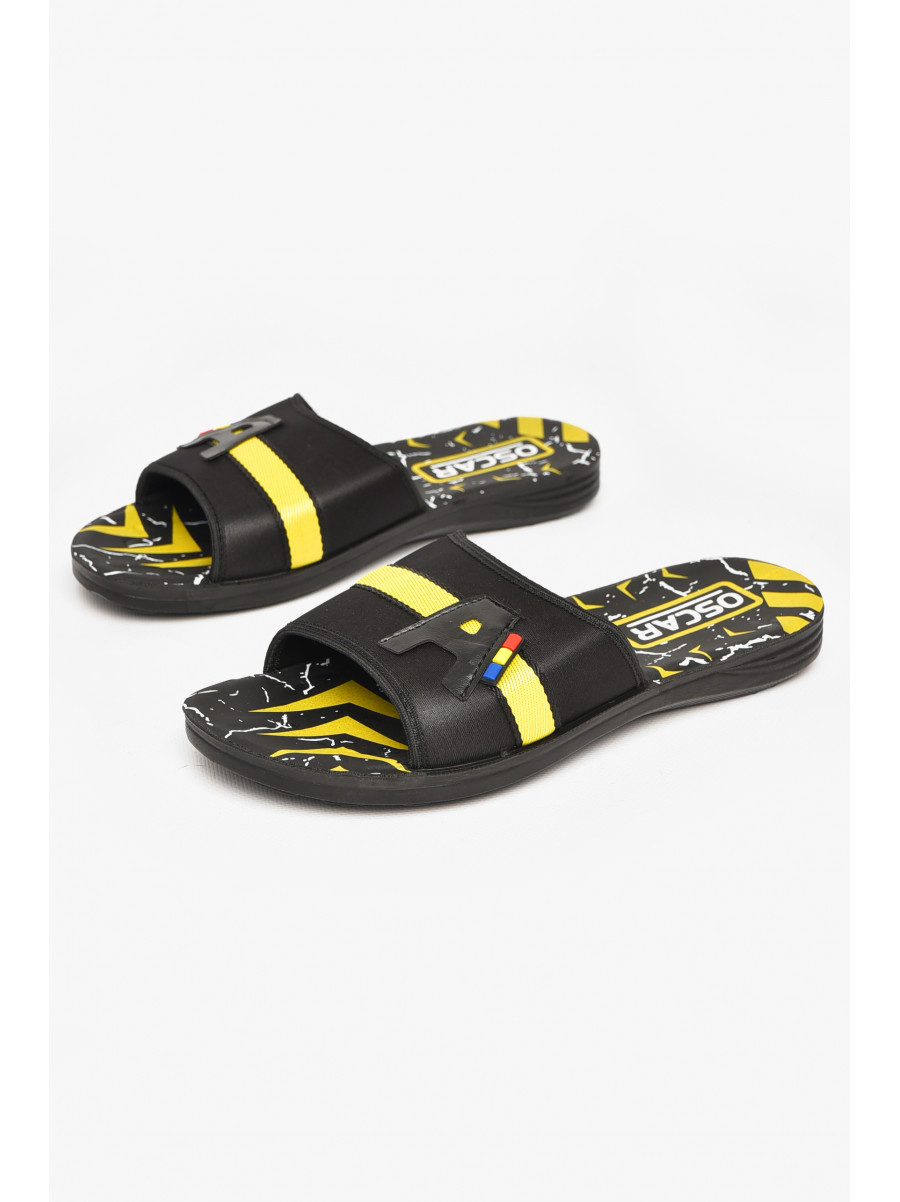 Шлепки мужские черно-желтого цвета s-28 212239C