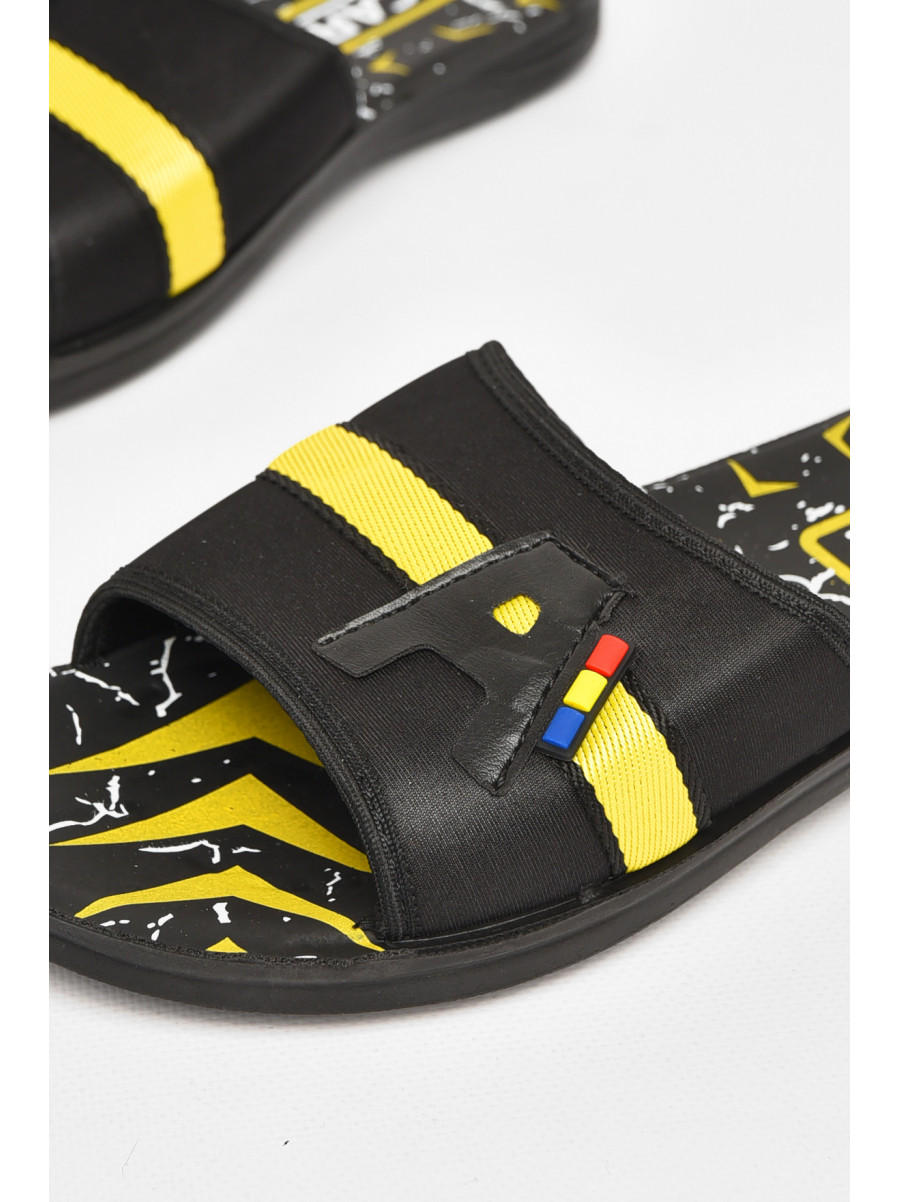 Шлепки мужские черно-желтого цвета s-28 212239C
