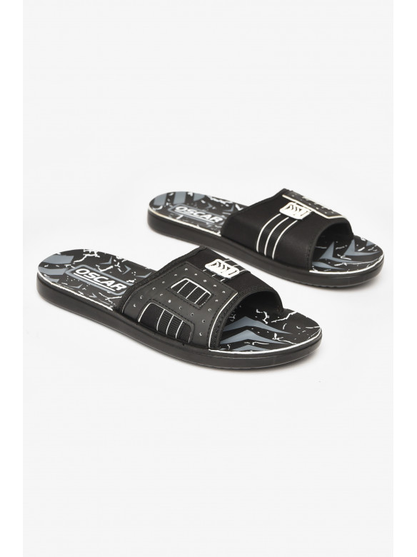 Шлепки мужские черно-белого цвета s-32 212241C
