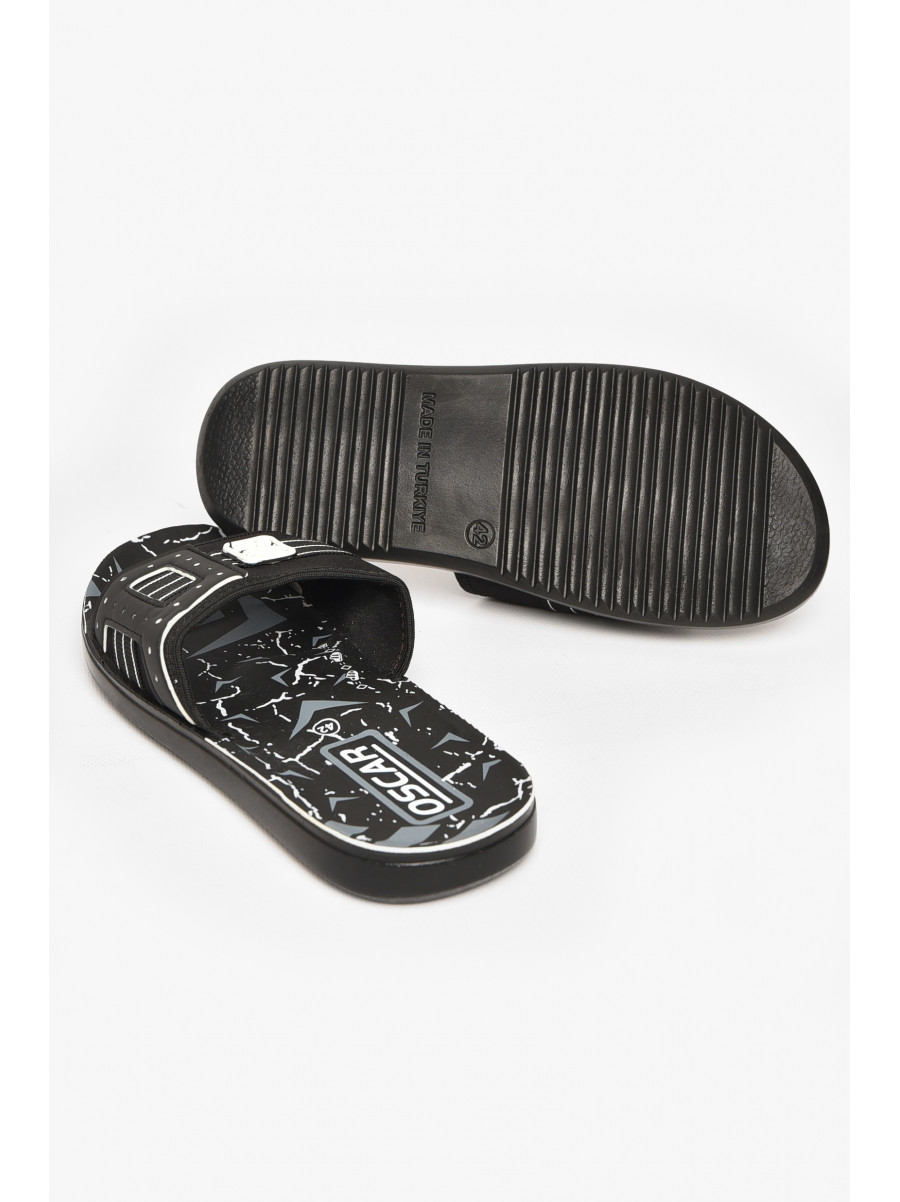 Шлепки мужские черно-белого цвета s-32 212241C