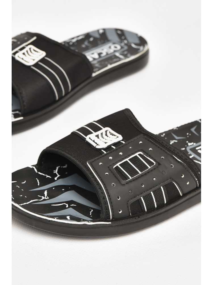 Шлепки мужские черно-белого цвета s-32 212241C