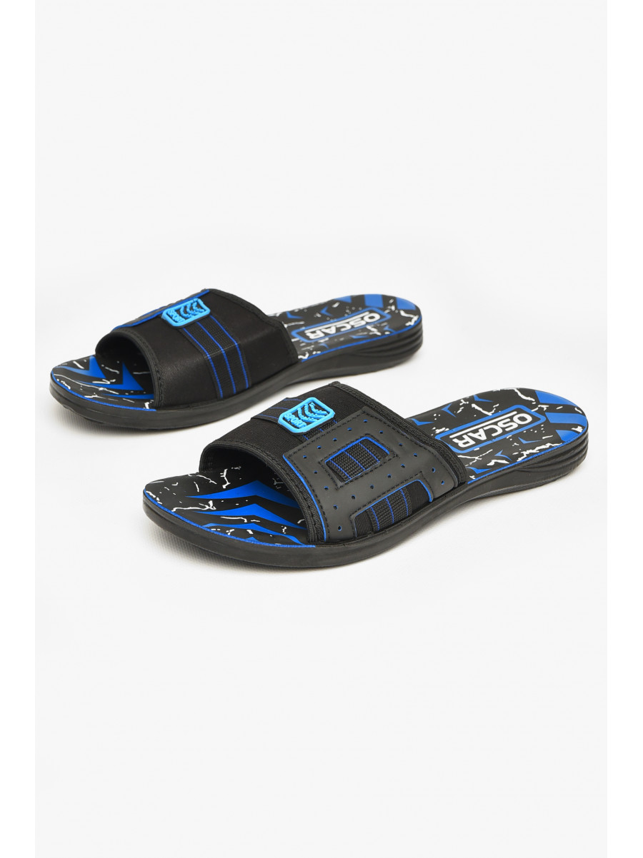 Шлепки мужские черно-голубого цвета s-32 212242C