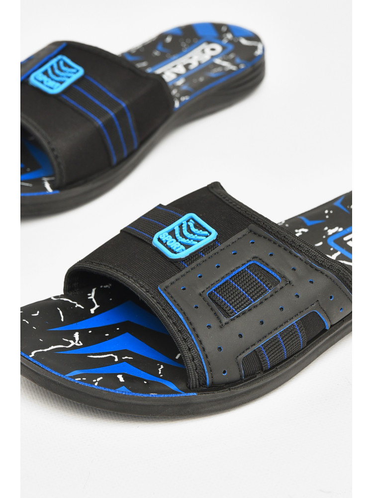 Шлепки мужские черно-голубого цвета s-32 212242C