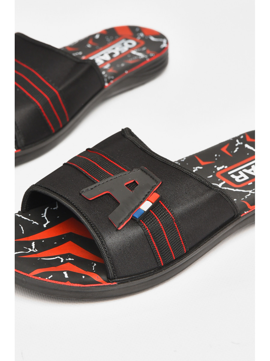 Шлепки мужские черно-красного цвета s-28 212243C