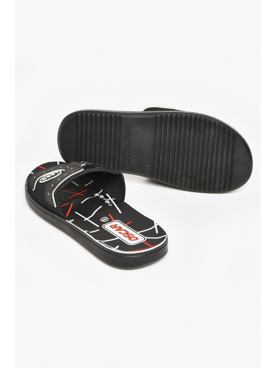 Шлепки мужские черно-белого цвета s- 212244C