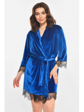 Халат женский велюровый синего цвета М08/1 212246C Халат женский велюровый синего цвета М08/1 212246C