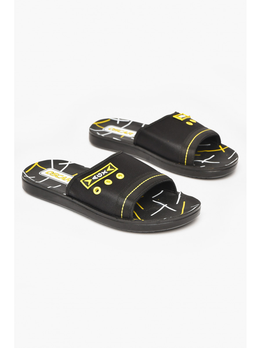 Шлепки мужские черно-желтого цвета s- 212247C