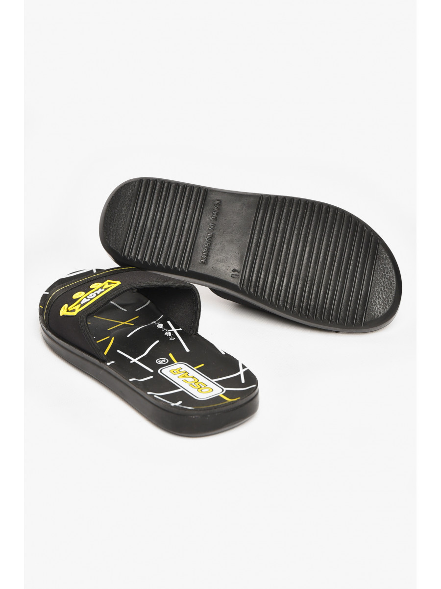Шлепки мужские черно-желтого цвета s- 212247C